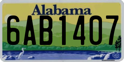 AL license plate 6AB1407