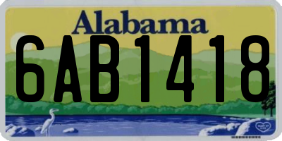 AL license plate 6AB1418