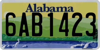 AL license plate 6AB1423