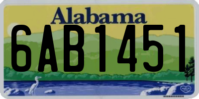 AL license plate 6AB1451