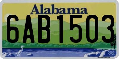 AL license plate 6AB1503