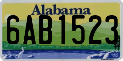 AL license plate 6AB1523