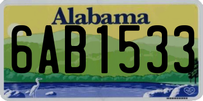 AL license plate 6AB1533