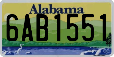 AL license plate 6AB1551