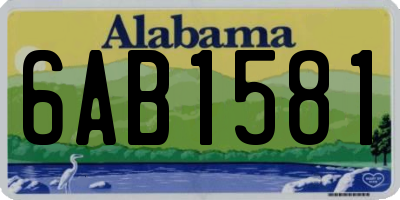 AL license plate 6AB1581