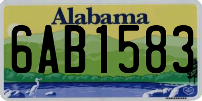 AL license plate 6AB1583