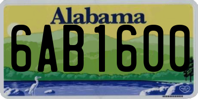 AL license plate 6AB1600