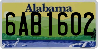 AL license plate 6AB1602