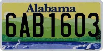 AL license plate 6AB1603