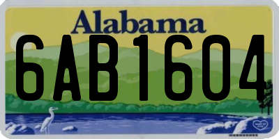 AL license plate 6AB1604