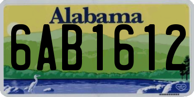 AL license plate 6AB1612
