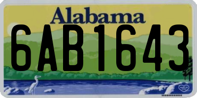 AL license plate 6AB1643