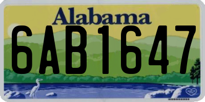 AL license plate 6AB1647