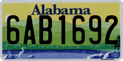 AL license plate 6AB1692