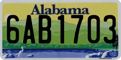 AL license plate 6AB1703