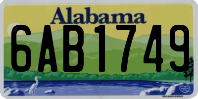 AL license plate 6AB1749