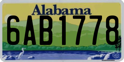 AL license plate 6AB1778