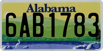 AL license plate 6AB1783