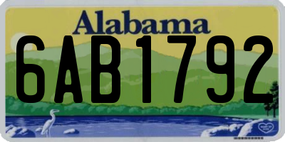 AL license plate 6AB1792