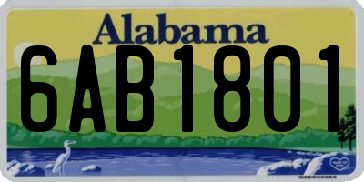 AL license plate 6AB1801