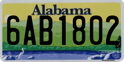 AL license plate 6AB1802