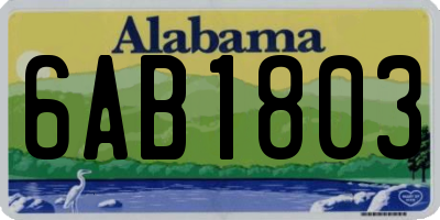AL license plate 6AB1803