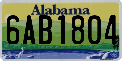 AL license plate 6AB1804