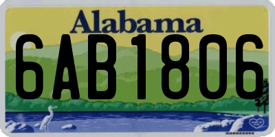 AL license plate 6AB1806