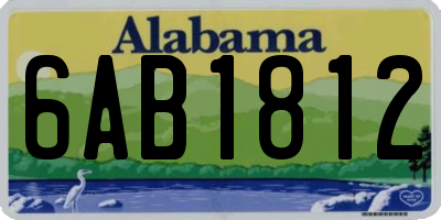 AL license plate 6AB1812