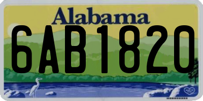 AL license plate 6AB1820