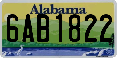 AL license plate 6AB1822