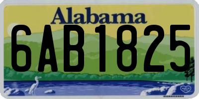 AL license plate 6AB1825
