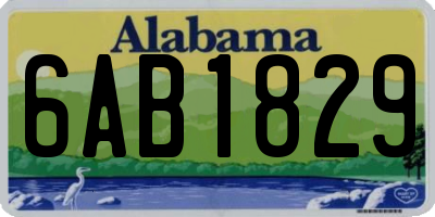 AL license plate 6AB1829