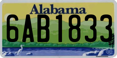 AL license plate 6AB1833