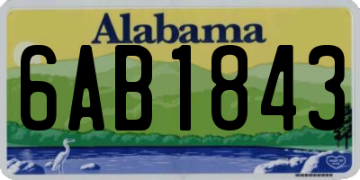AL license plate 6AB1843