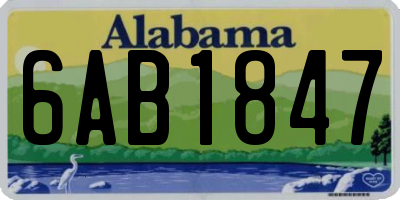 AL license plate 6AB1847