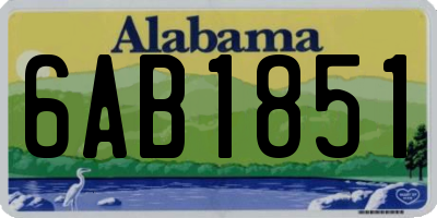 AL license plate 6AB1851