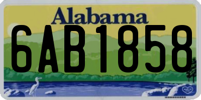 AL license plate 6AB1858
