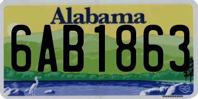 AL license plate 6AB1863