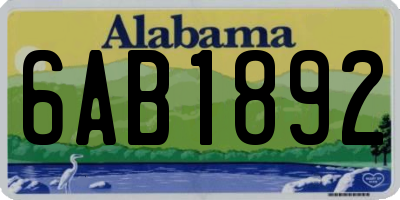 AL license plate 6AB1892