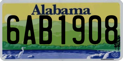 AL license plate 6AB1908