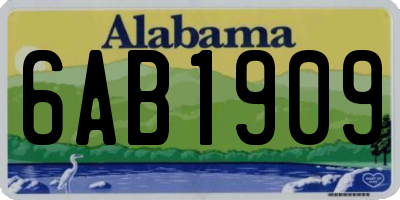 AL license plate 6AB1909