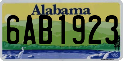 AL license plate 6AB1923