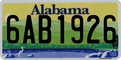 AL license plate 6AB1926