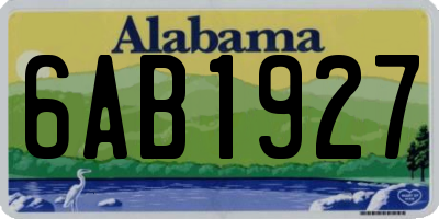 AL license plate 6AB1927