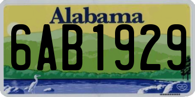 AL license plate 6AB1929