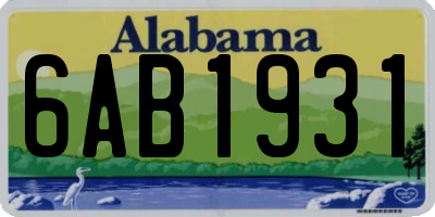 AL license plate 6AB1931