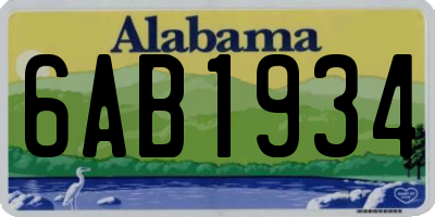 AL license plate 6AB1934
