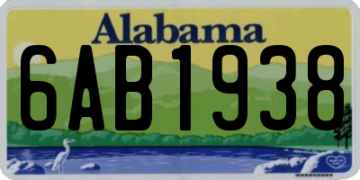 AL license plate 6AB1938