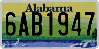 AL license plate 6AB1947